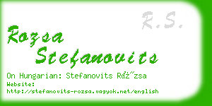 rozsa stefanovits business card